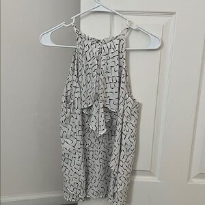 Banana Republic Black and White Geometric Blouse